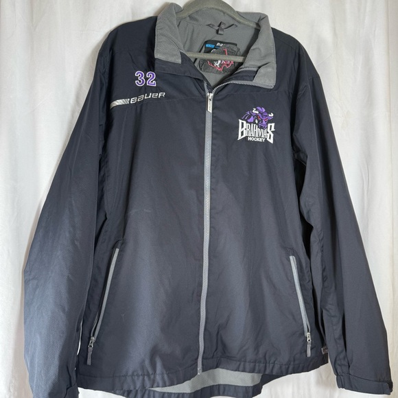 Bauer Other - Bauer Charcoal and Light Gray Brahmas Hockey Jacket Size Large